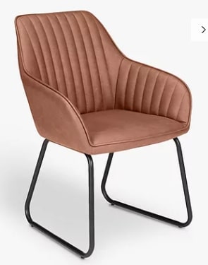 JOHN LEWIS BROOKS DINING ARMCHAIRS IN TAN LEATHER, 59 x 57.5 x 84cm