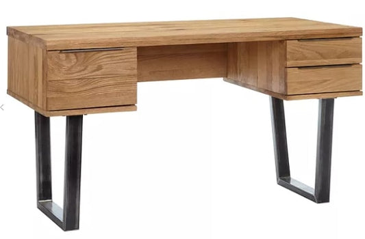 JOHN LEWIS & PARTNERS CALIA DESK IN OAK AND BLACK, 65x135x75cm