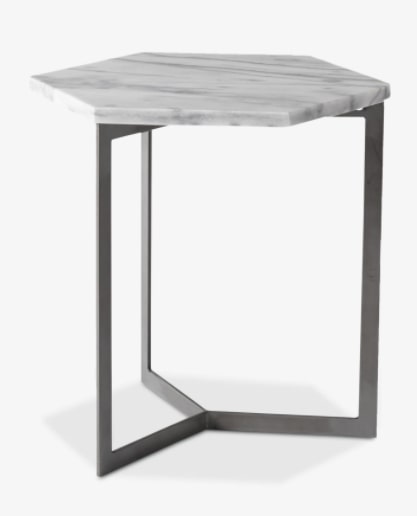 JOHN LEWIS HEX SIDE TABLE IN WHITE MARBLE