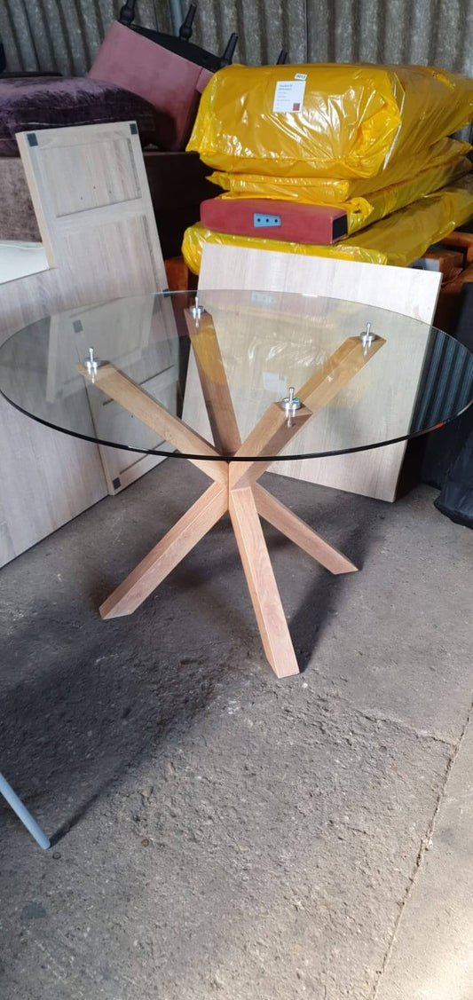 Glass Top Dining Table, 120x120x75cm