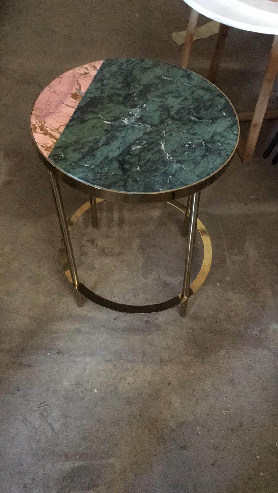 Green Marble Top Side Table
