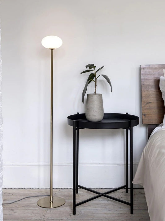 Imperial - 1 light brass and opal midi floor lamp, 20x119cm
