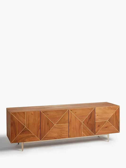 JOHN LEWIS & PARTNERS + SWOON MENDEL TV STAND SIDEBOARD IN NATURAL WOOD, 38x150x50cm