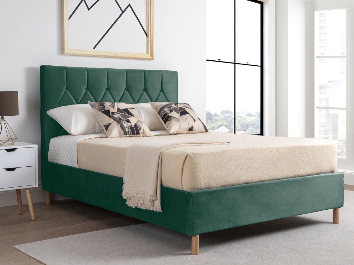 5FT Kingsize Fabric Bed Frame, 212 x 158 x 117cm