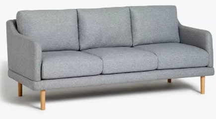 JOHN LEWIS & PARTNERS SWEEP LARGE 3 SEATER SOFA IN GREY, 80x195x83cm