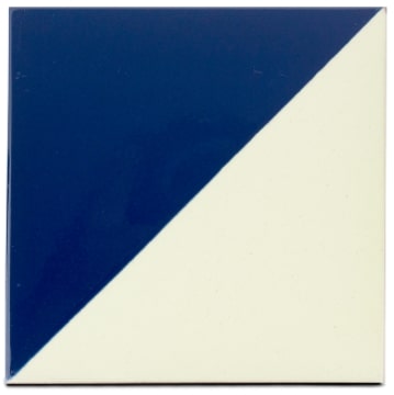 Cobalt blue / off-white bevel ceramic tile 13 X 13cm
