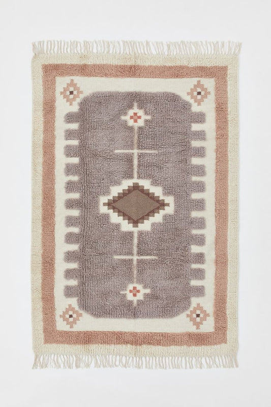 Jacquard-weave wool-blend rug, 200x140cm