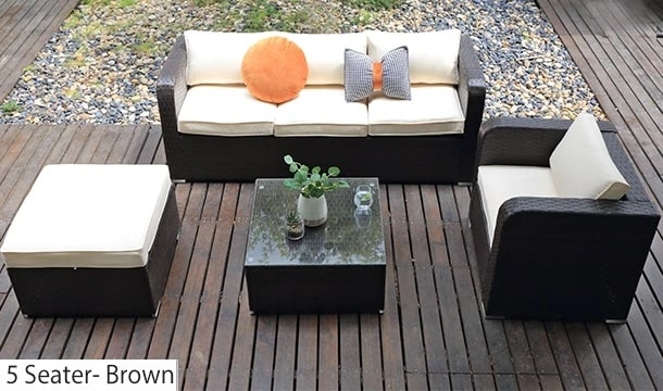 Rattan 5 Seater Outdoor Lounge Set