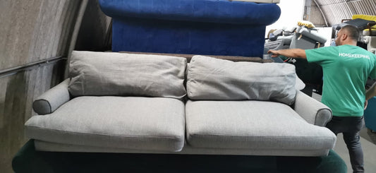 Grey 3 Seater Sofa, 84x220x55cm