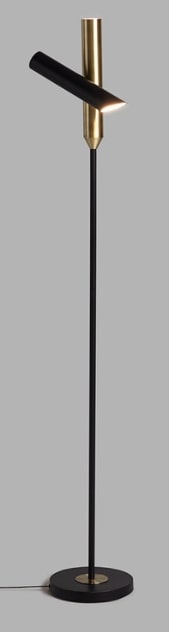 John Lewis & Partners Swivel LED Uplighter Floor Lamp, Black/Brass, 33x25x172cm
