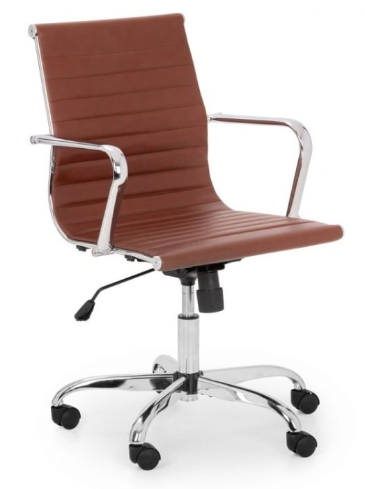 Gio Brown & Chrome Office Chair, 58x56x98cm