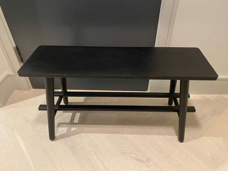 Black Timber Bench, 80 x 25 x 42