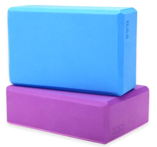 H&S 2 x Yoga Block High Density EVA Foam Brick Eco Friendly Purple Blue