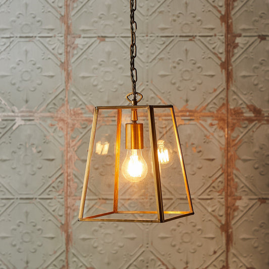 Regular Luxor Lantern in brass and clear glass