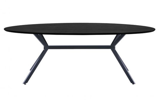 Bruno Dining Table Oval MDF Black, 75x220x100cm