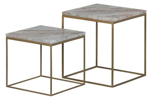 SET OF 2 MELLOW SIDETABLES, 45x40x40cm