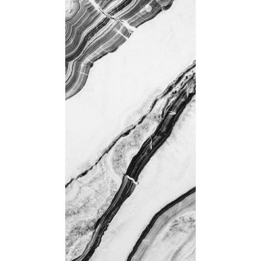 Deluxe Panda Gloss Black & White Marble Effect Tiles