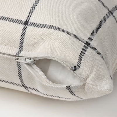 SPIKKLUBBA cushion cvr 50x50 off-white/black