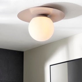 Tela Bathroom 1 Light Flush White Sand, 19x30cm