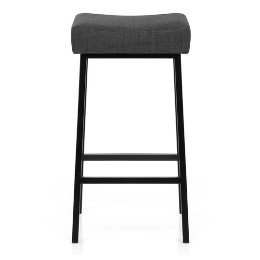 Uno Bar Stool Charcoal Fabric, 67x67x38cm